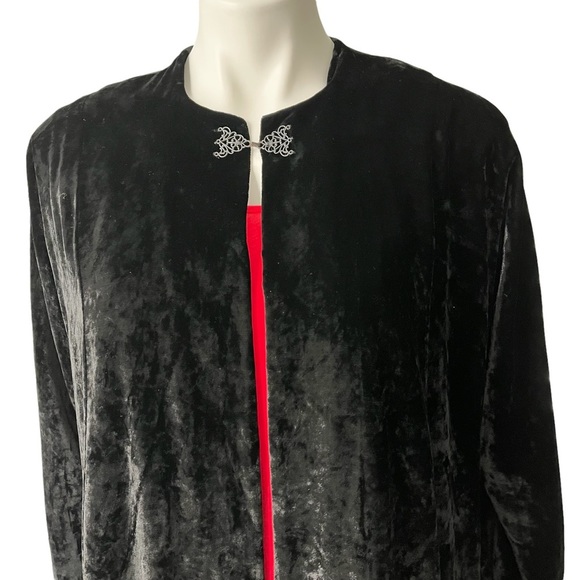 Eskandar BLACK Velvet Medium Weight Persian A-line Coat, Sz 4 - Picture 9 of 12